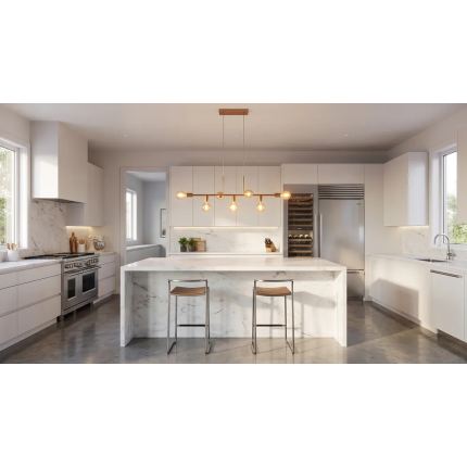 Modern kitchen with marble island 202608261304 resultado